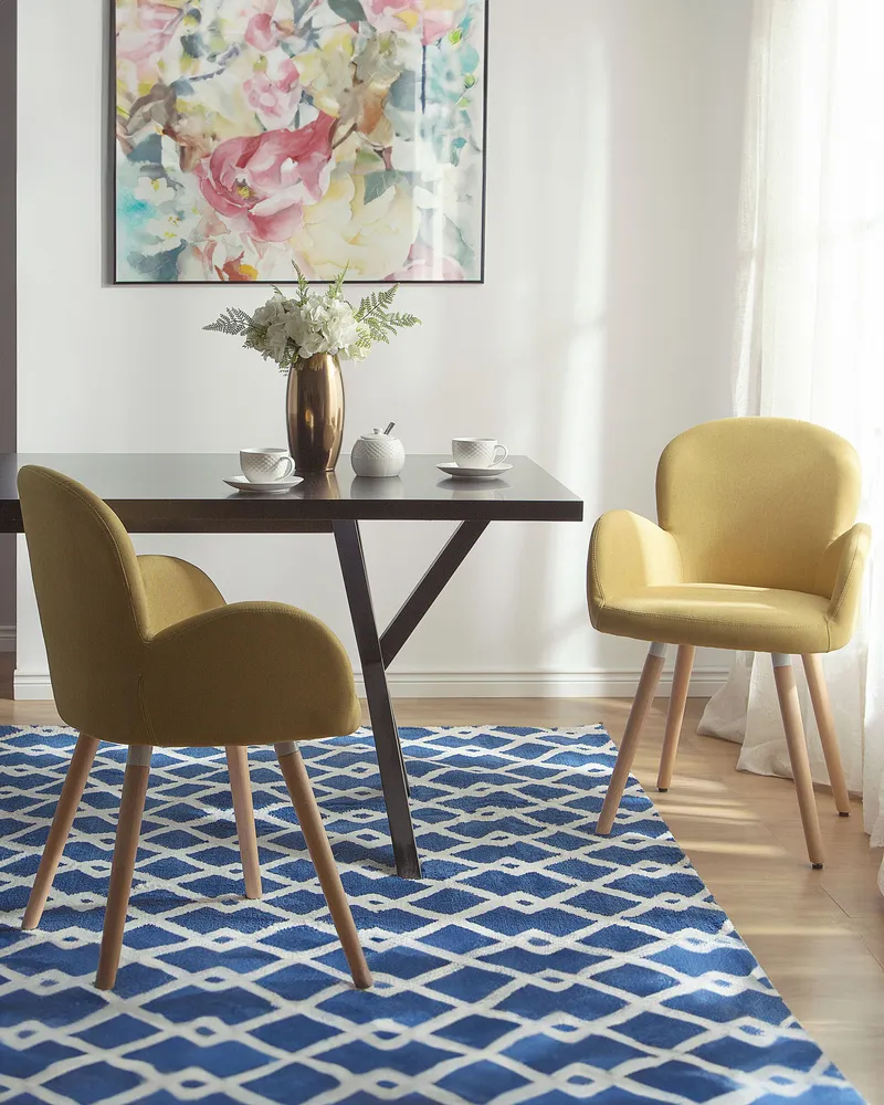 Set 2 Fabric Dining Chairs Limão BROOKVILLE
