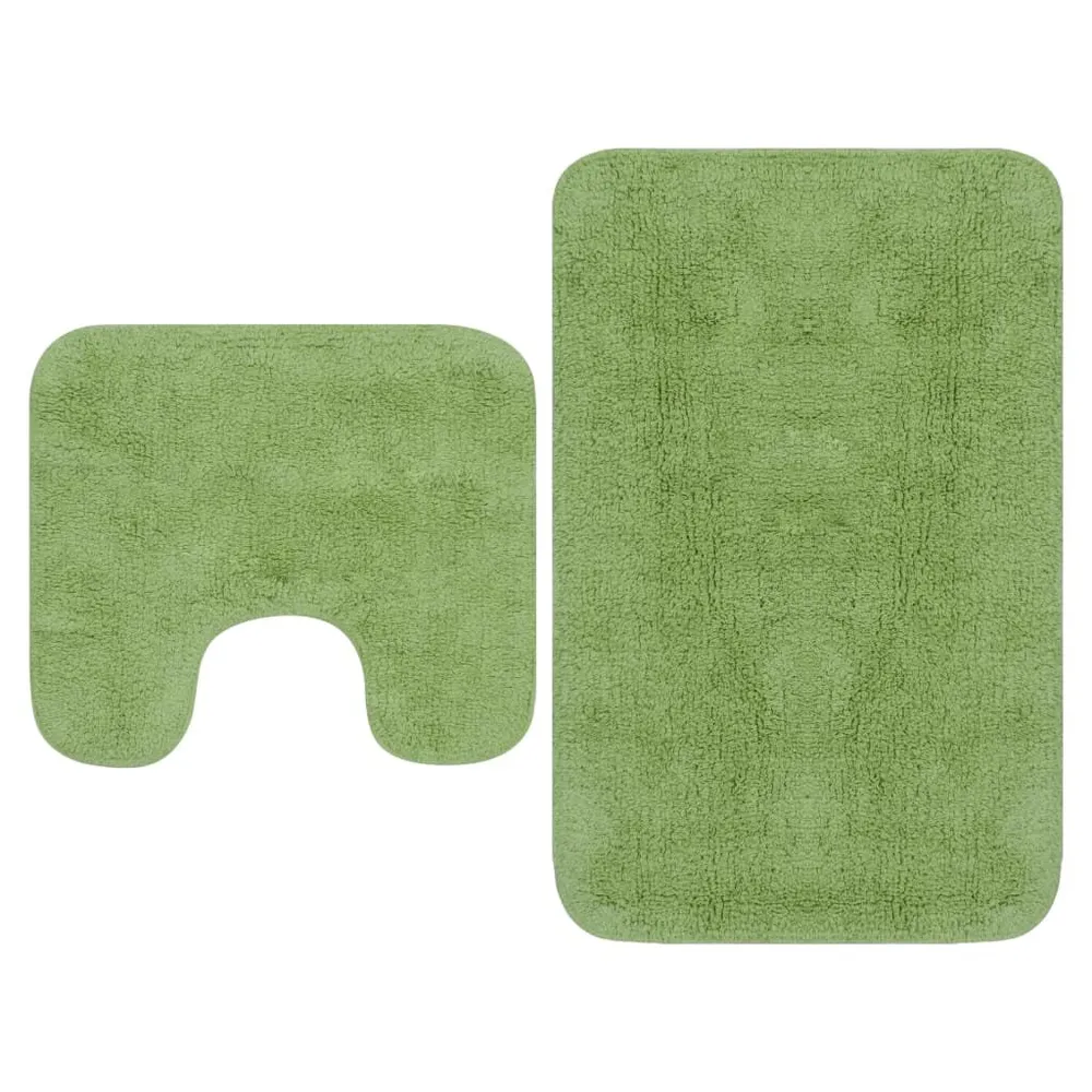 Tapete de Sala Felpudo Conjunto tapetes de casa de banho 2 pcs tecido verde