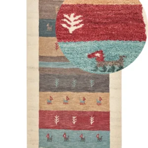 Wool Gabbeh Area Rug 80 x 150 cm Multicolour SARILAR