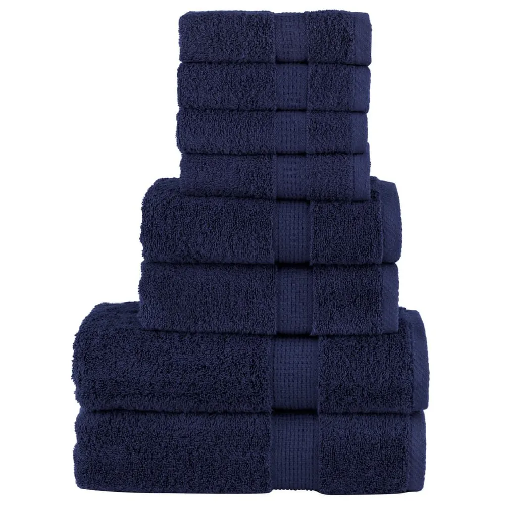 8pcs Conjunto toalha seleto SOLUND 600 gsm azul-marinho