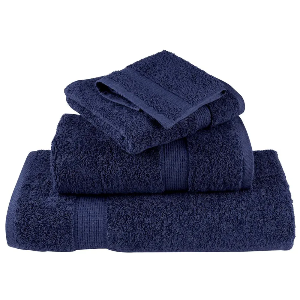8pcs Conjunto toalha seleto SOLUND 600 gsm azul-marinho