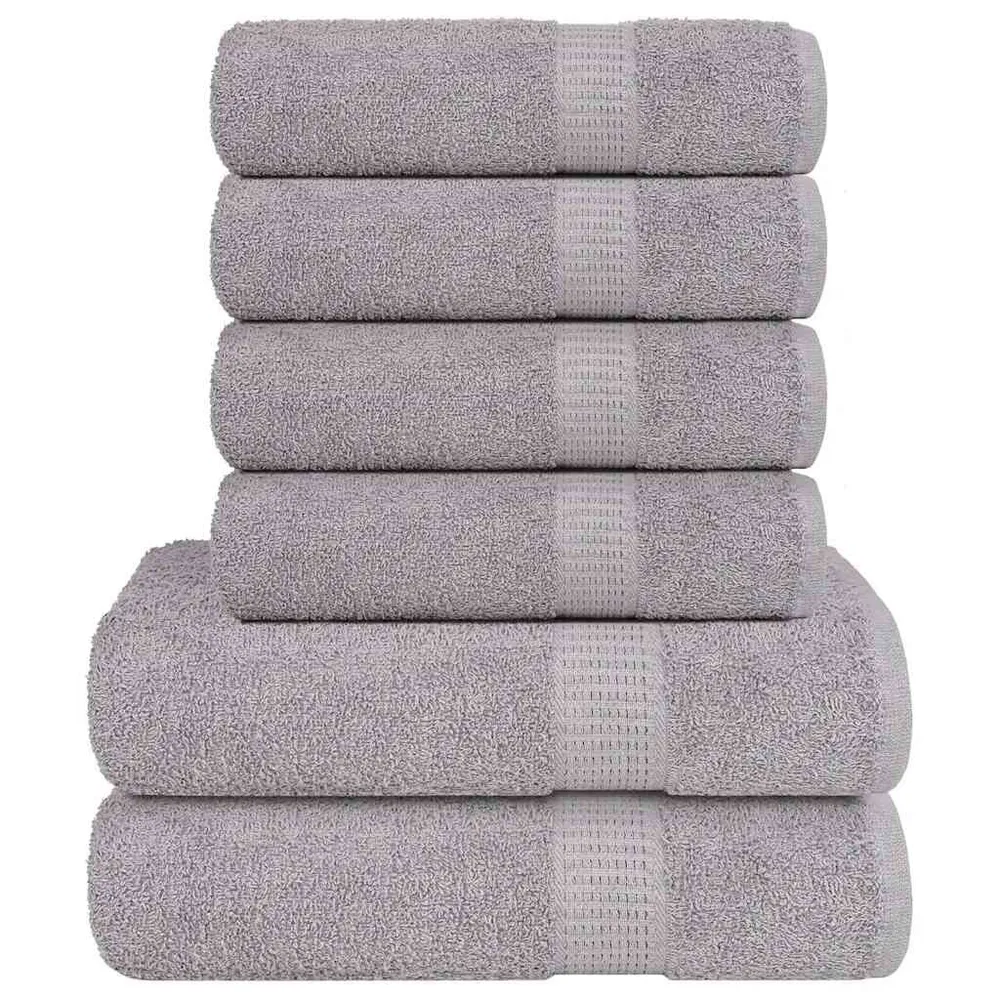 Toalha de Microfibra 6pcs Conjunto toalhas banho 360 gsm 100% algodão cinza