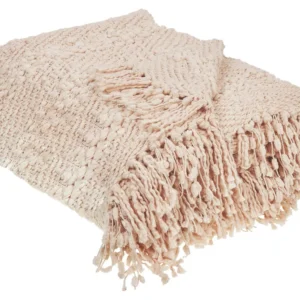 Blanket VELLA Cotton 200 x 220 cm Pastel Flamingo