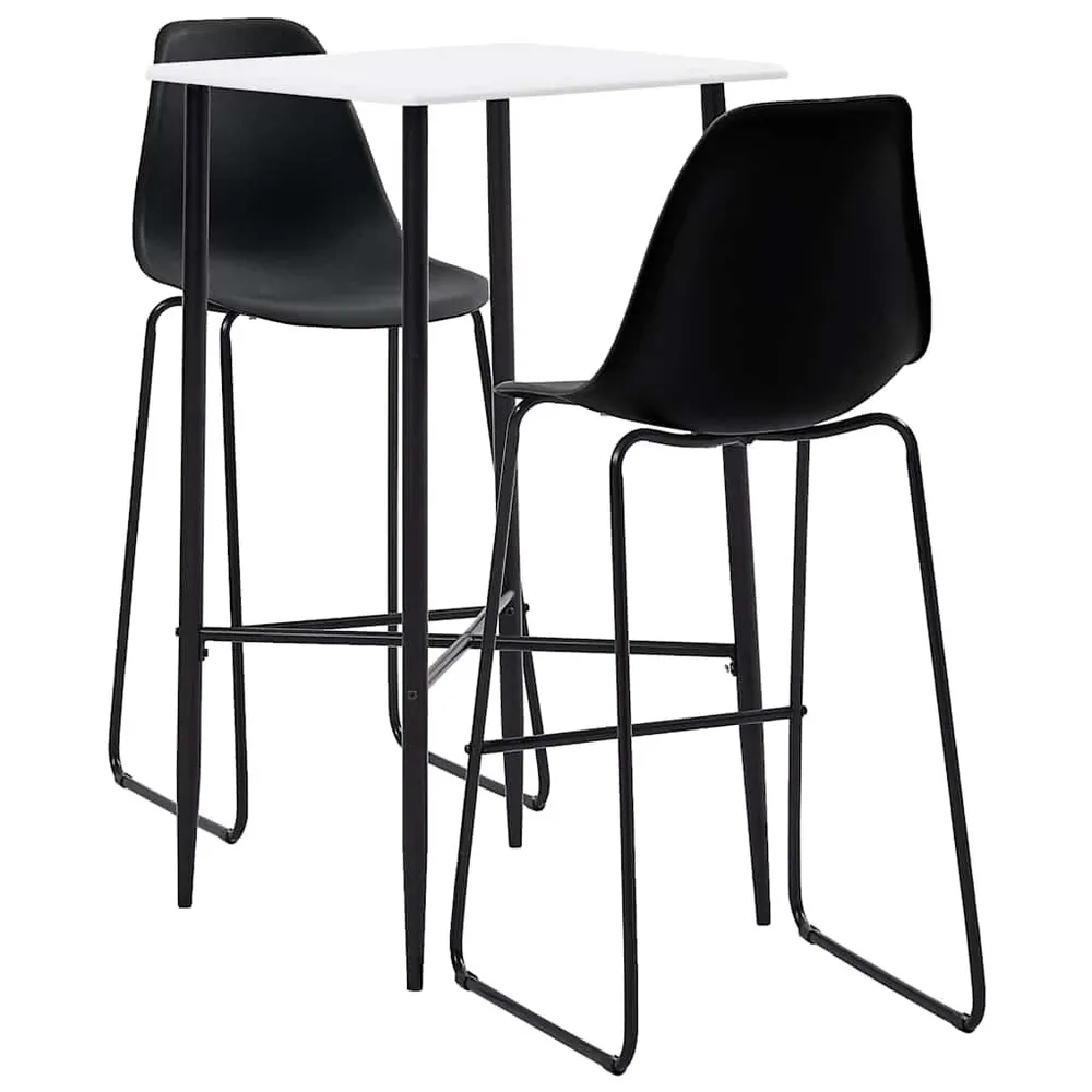 Vidro Temperado 3 pcs conjunto de bar plástico preto