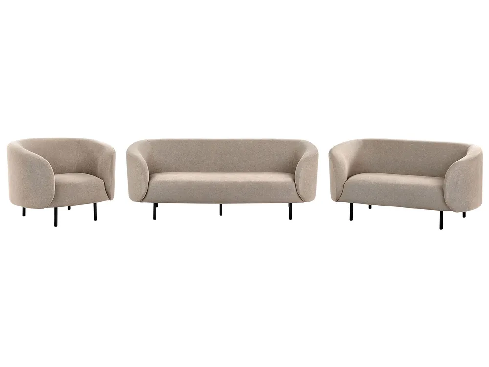 Coleção de Cama Temática Conjunto de sofás com 6 lugares em tecido taupe LOEN