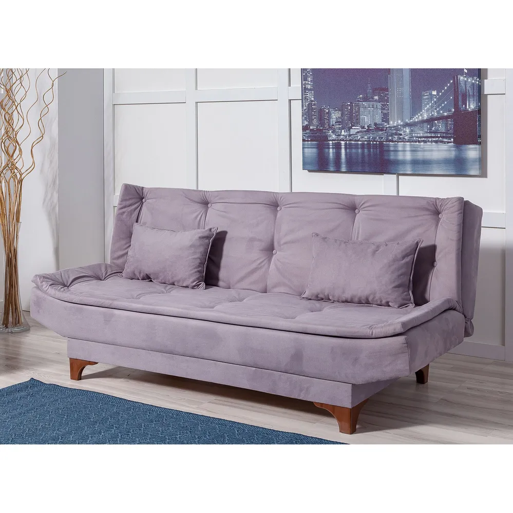 Coleção Completa de Cama Conjunto Poltrona e Sofá-Cama 2 Lugares Lefkada Tecido Antracite