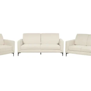 Coleção de Luxo Conjunto de sofás com 6 lugares em tecido creme FENES