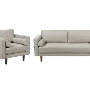 Coleção de Luxo Conjunto de sofás 4 lugares em tecido taupe NURMO
