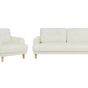 Conjunto de Cama de Algodão Conjunto de sofás com 4 lugares em tecido branco creme TUVE