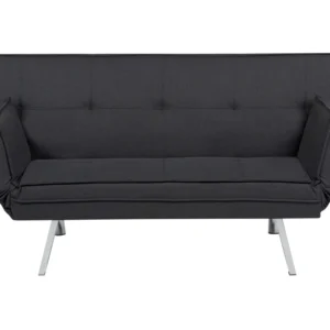 Conjunto de Cama de Casal Sofá-cama de 3 lugares em linho preto BRISTOL