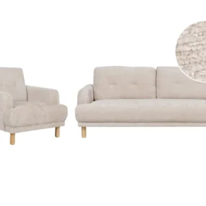 Conjunto de Roupa de Cama Coordenado Conjunto de sofás com 4 lugares em bouclé creme TUVE
