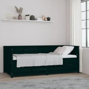 Conjunto de Roupa de Cama Coordenado Sofá-cama 90 x 200 cm madeira de pinho maciç preto