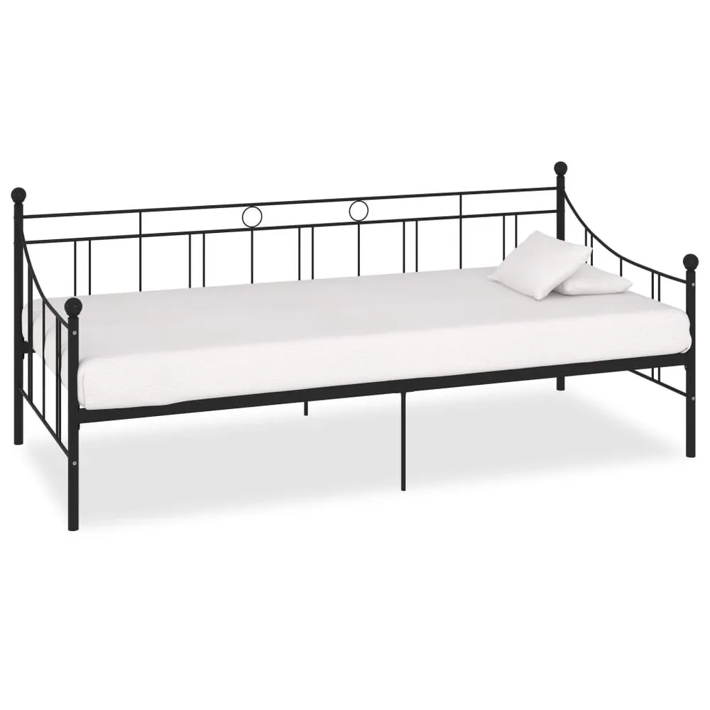 Estrutura sofá-cama 90x200 cm metálico preto