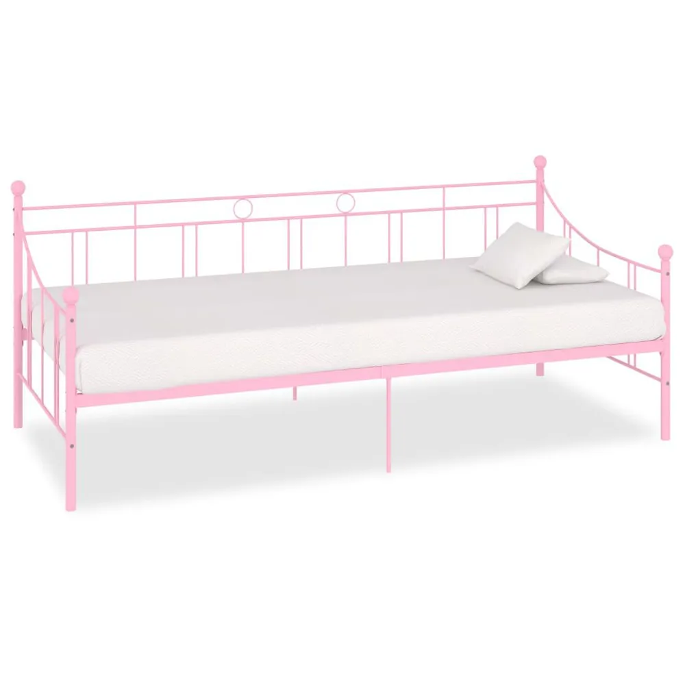 Estrutura sofá-cama 90x200 cm metálico rosa
