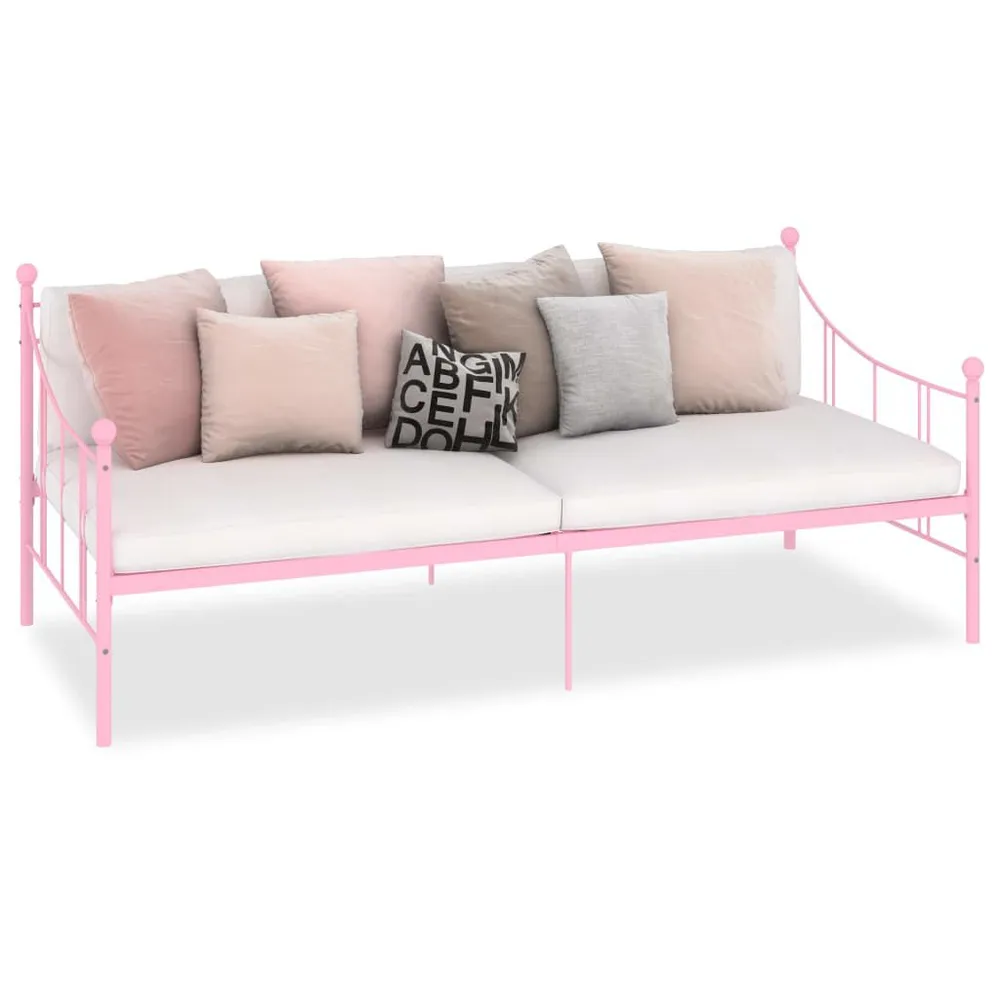 Estrutura sofá-cama 90x200 cm metálico rosa