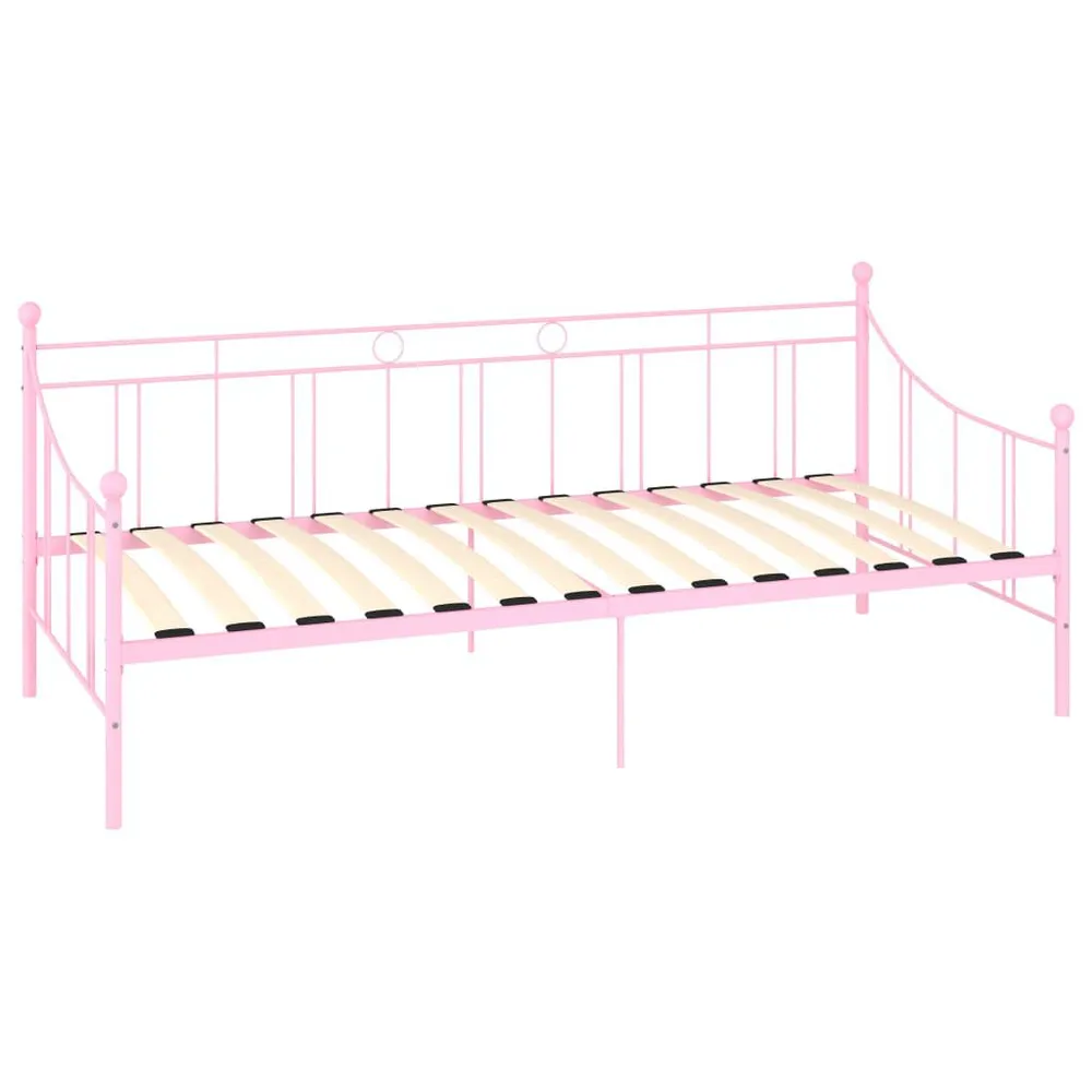 Estrutura sofá-cama 90x200 cm metálico rosa