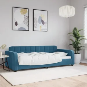 Kit de Cama com Edredom Sofá-cama 90x200 cm veludo azul