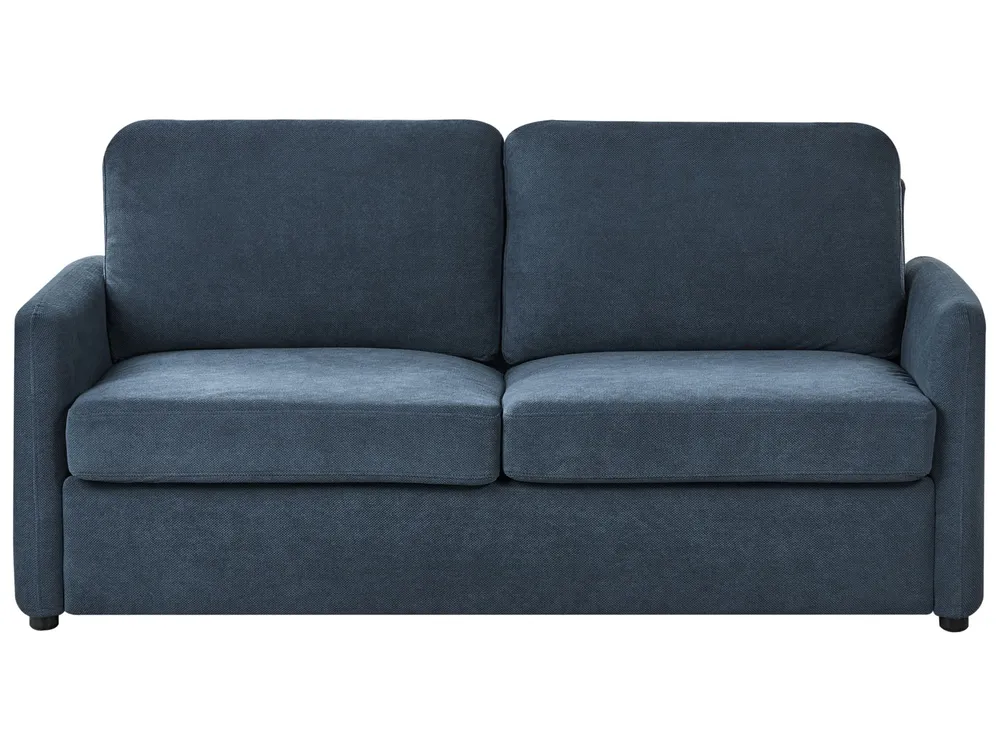 Kit de Cama com Edredom Sofá-cama com 3 lugares em tecido azul marinho BENNAS