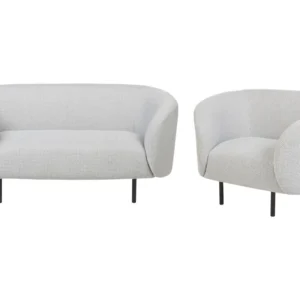 Kit de Quarto Completo Conjunto de sofás 6 lugares em tecido preto e branco LOEN