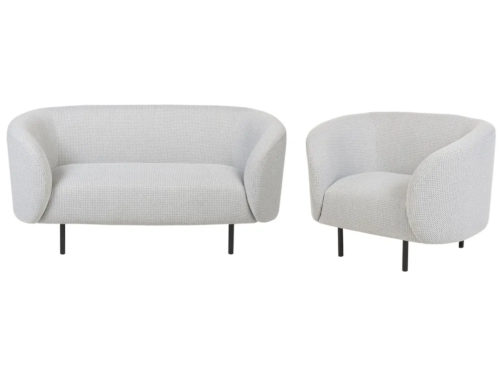 Kit de Quarto Completo Conjunto de sofás 6 lugares em tecido preto e branco LOEN