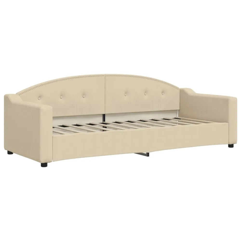 Sofá-cama 80x200 cm tecido cor creme com 12 Peças