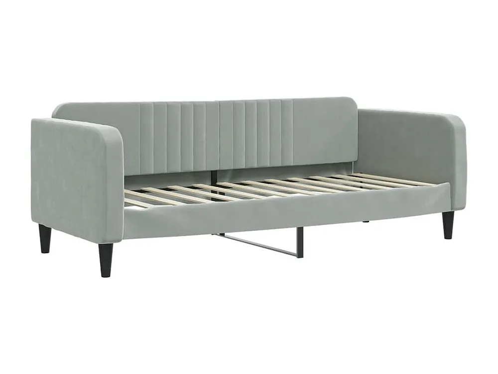 Sofá-cama 80x200 cm veludo cinzento-claro - 600 Fios