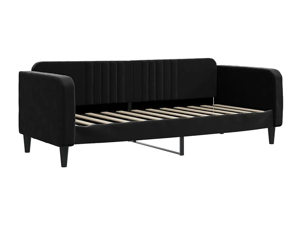 Sofá-cama 80x200 cm veludo preto Design Escandinavo