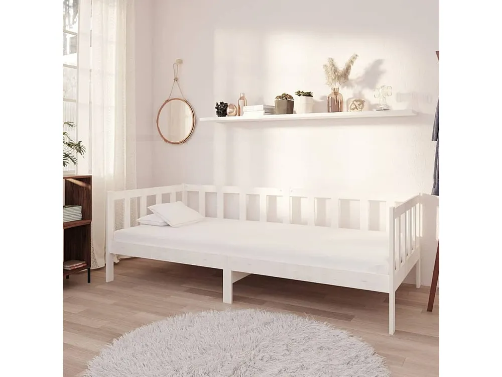 Sofá-cama 90x200 cm madeira de pinho maciç branco com Praticidade Total