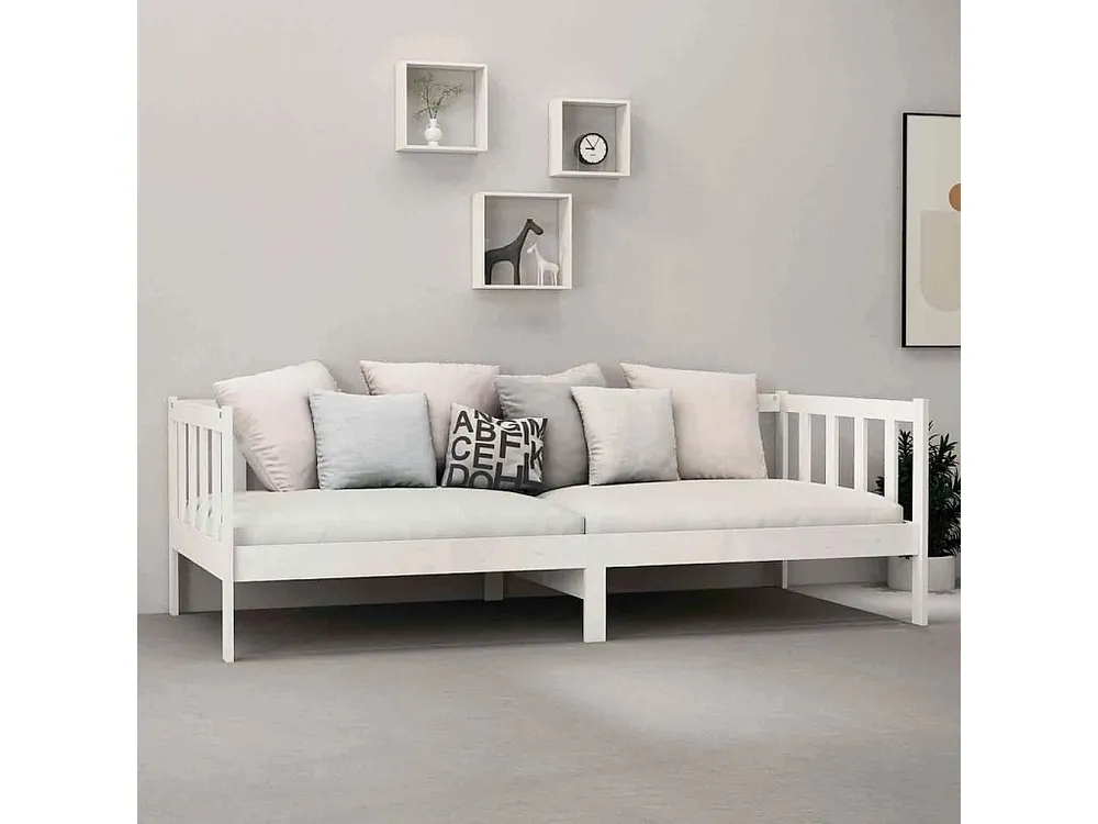 Sofá-cama 90x200 cm madeira de pinho maciç branco com Praticidade Total