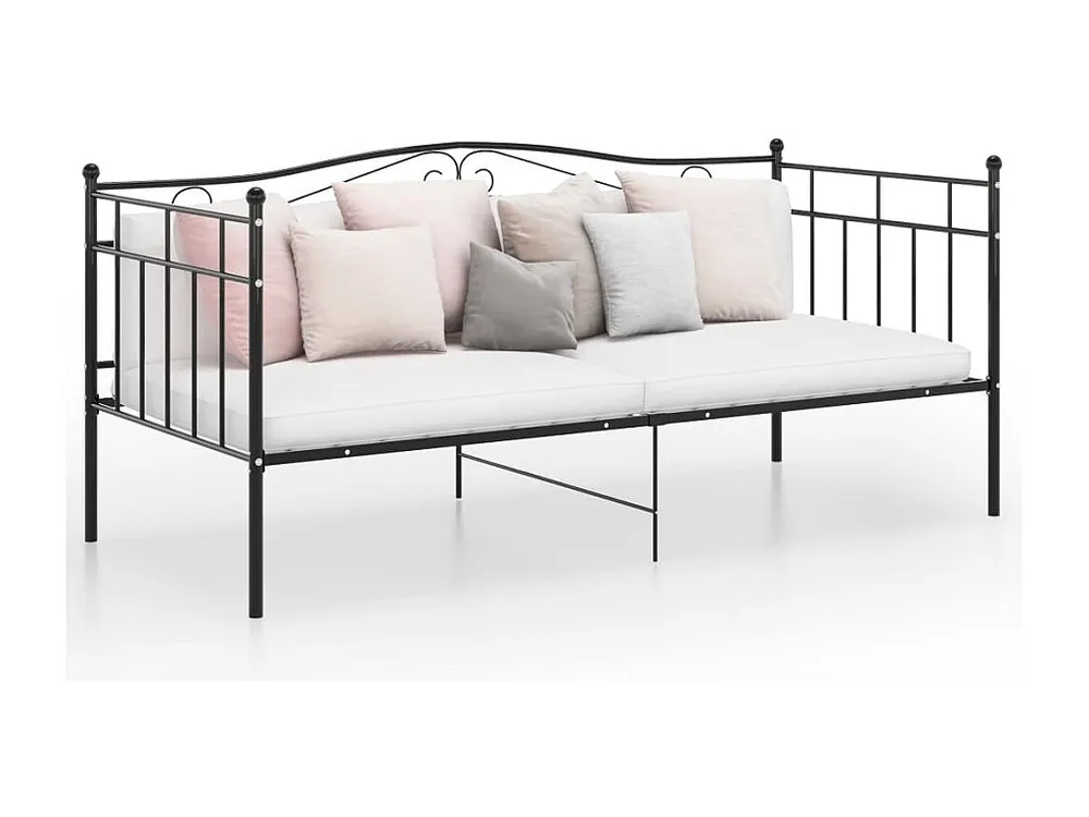 Sofá-cama 90x200 cm metálico preto com Praticidade Total