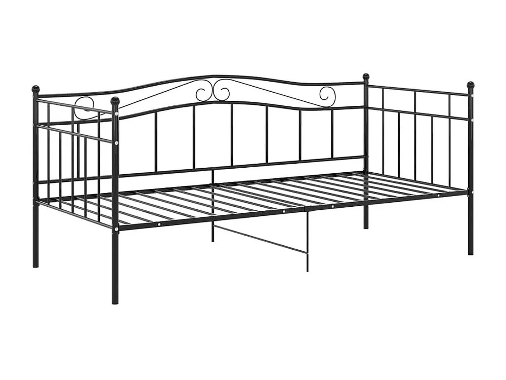 Sofá-cama 90x200 cm metálico preto com Praticidade Total