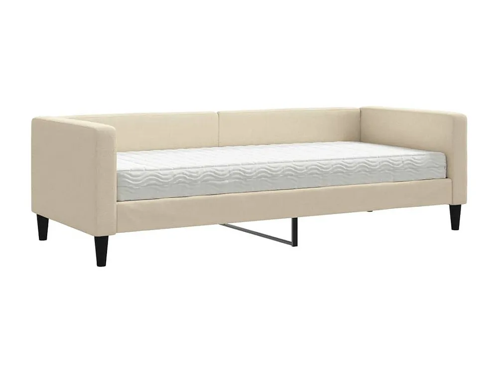 Sofá-cama com colchão 80x200 cm tecido cor creme para Bebés