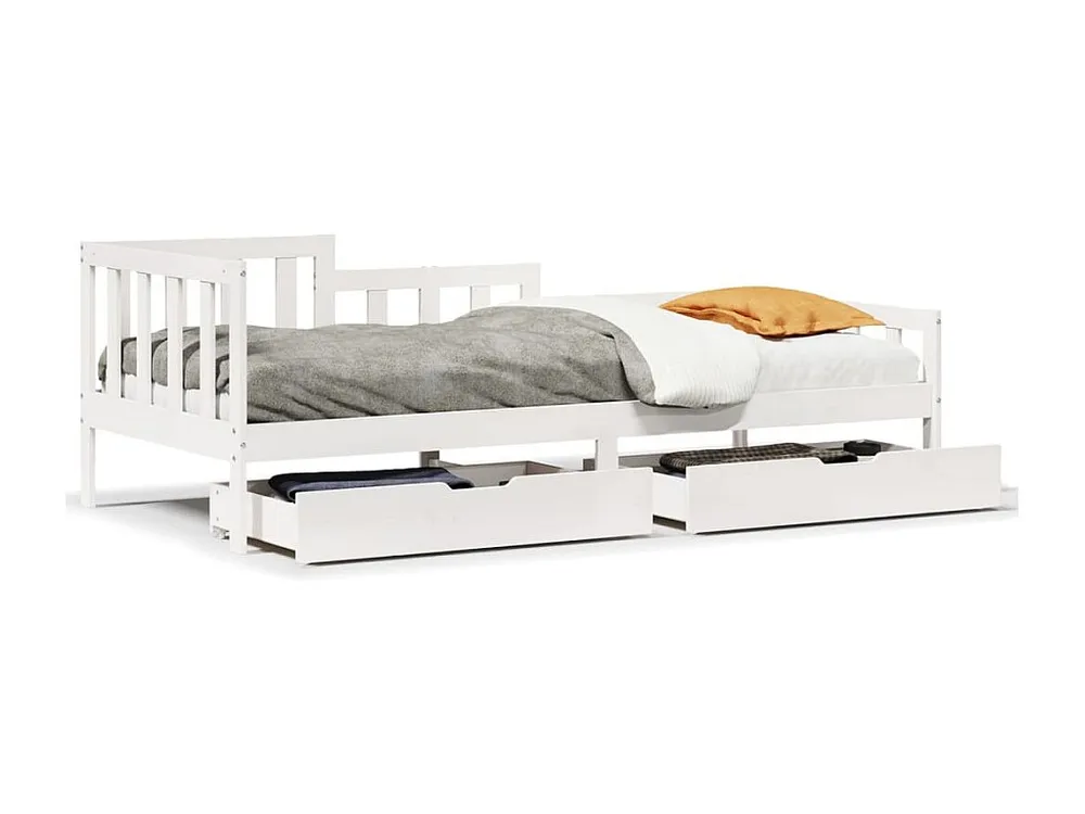 Sofá-cama com gavetas 90x190 cm madeira de pinho maciç para Mudanç de Casa