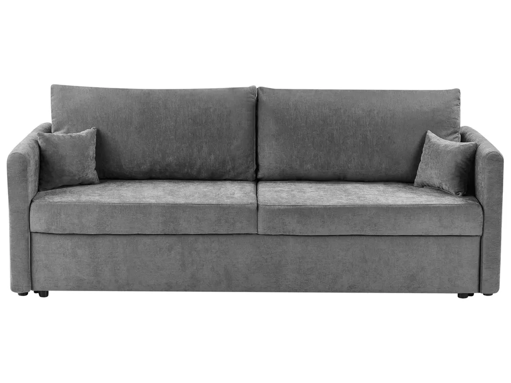 Sofá-cama 3 lugares com arrumação em tecido cinzento BLEIK para Decoração Completa