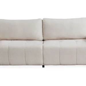 Sofá-cama de 3 lugares Nublado Tissu bouclette Crème - 600 Fios