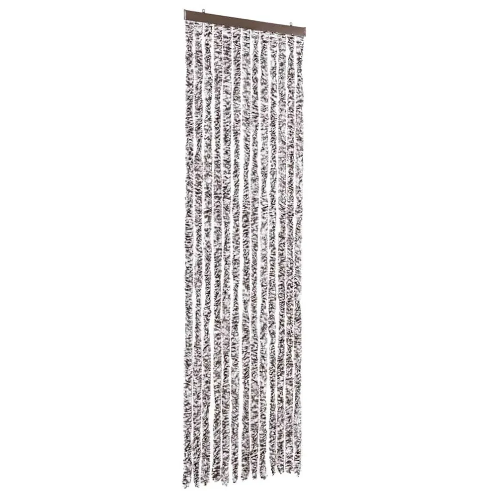 Cortina anti-insetos 56x200 cm chenille castanho e bege para Janelas de Sacada