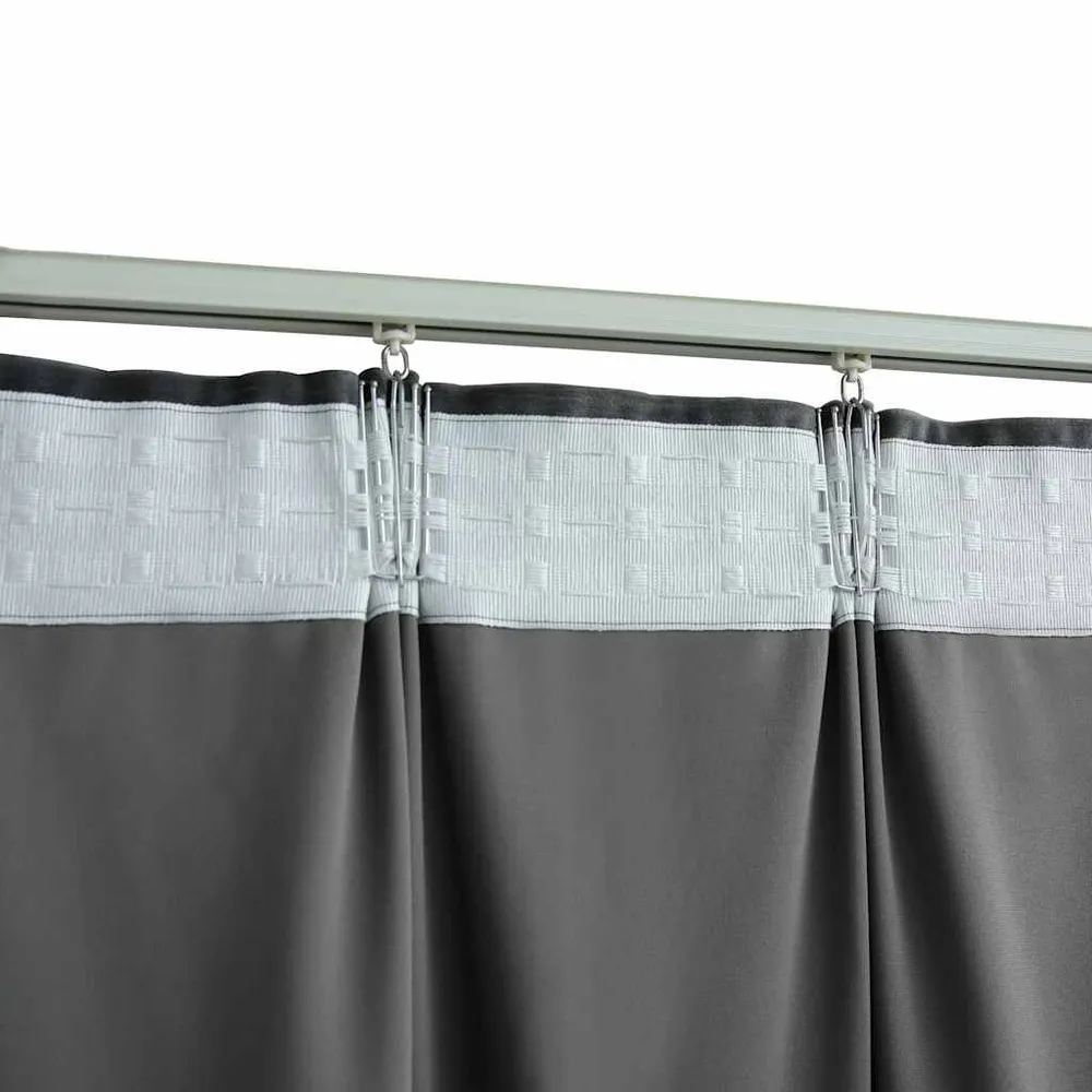 Cortina blackout com ganchos 290x245 cm veludo antracite