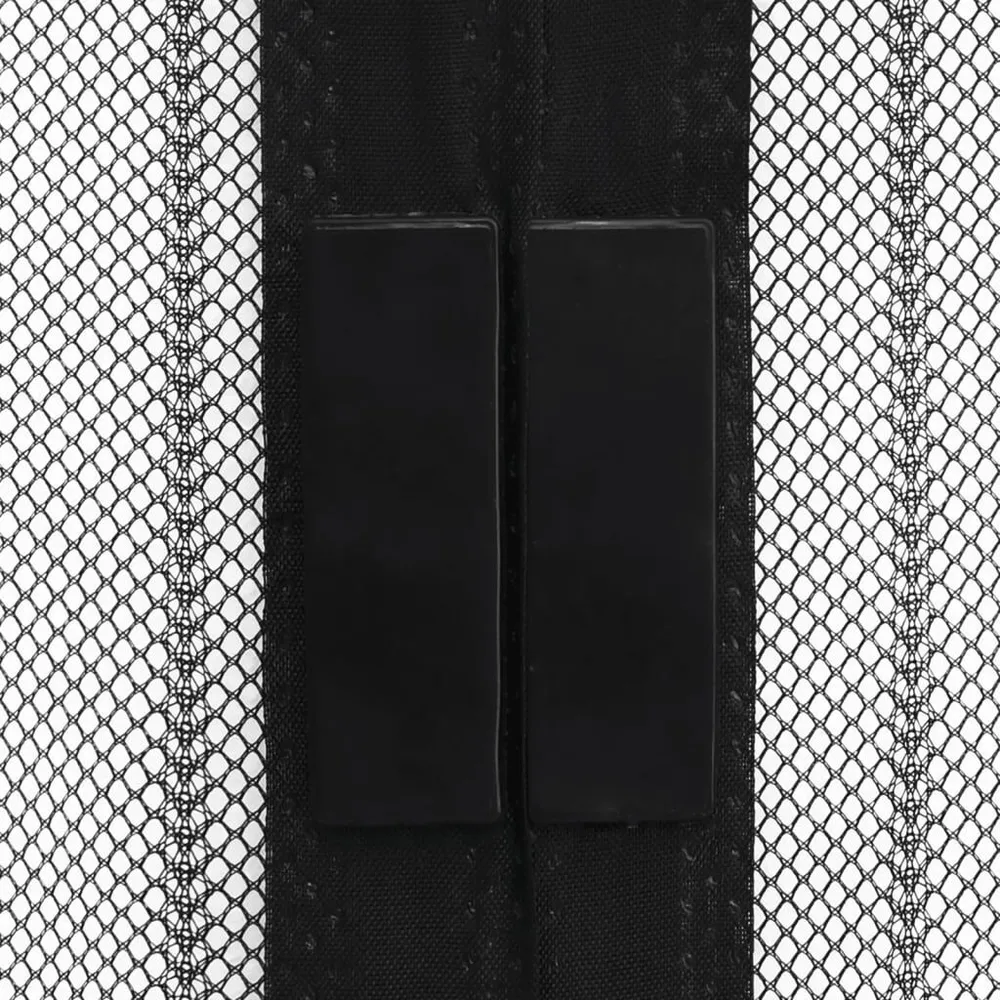 Cortina de porta anti-insetos magnética 210x100cm 2 pcs preto