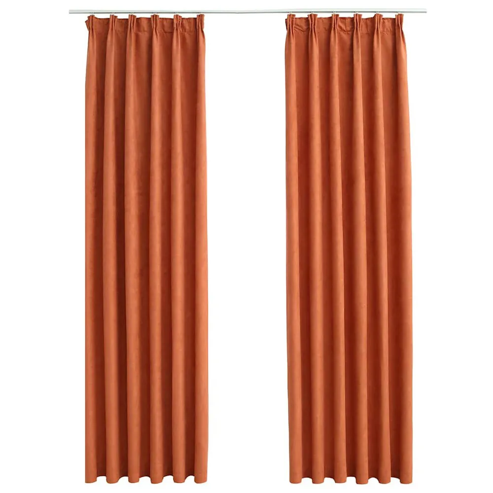 Cortinas blackout com ganchos 2 pcs 140x225 cm ferrugem