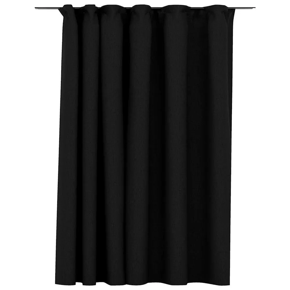 Cortinas opacas aspeto linho com ganchos 290x245 cm antracite