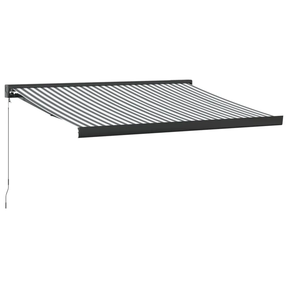 Toldo retrátil 3,5x2,5 m tecido e alumínio antracite e branco
