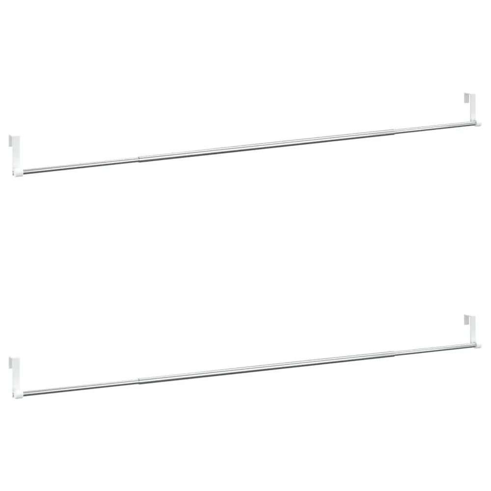Varões para cortinas 2 pcs 90-135 cm alumínio branco e prateado