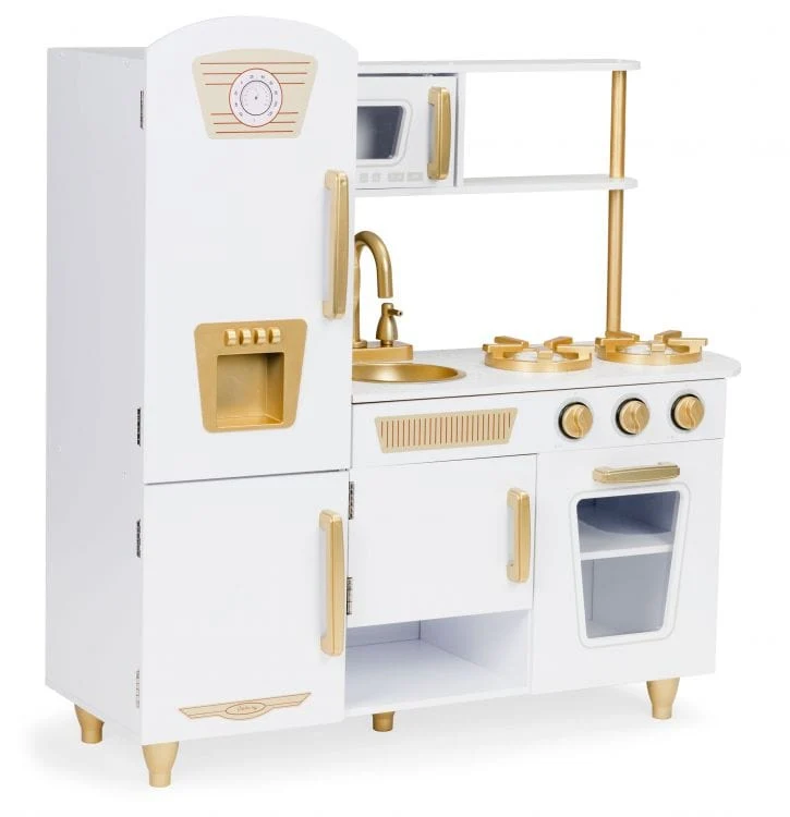 Cozinha de crianç imenso de madeira branco-dourado