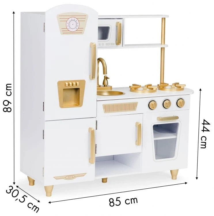 Cozinha de crianç imenso de madeira branco-dourado