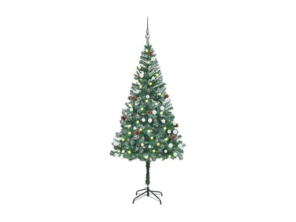 Árvore de Natal artificial com luzes LED/bolas/pinhas 180 cm Clicnbuy