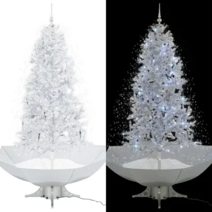 Árvore de Natal com neve base formato guarda-chuva 190 cm branco Clicnbuy
