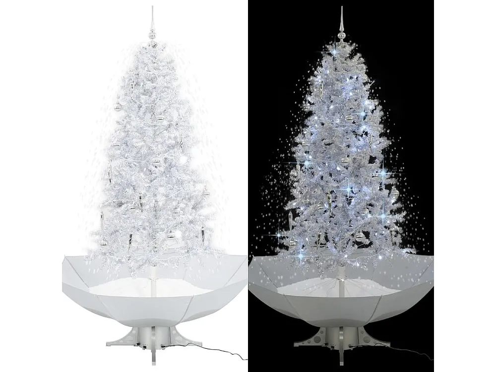 Árvore de Natal com neve base formato guarda-chuva 190 cm branco Clicnbuy