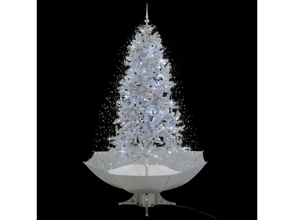 Árvore de Natal com neve base formato guarda-chuva 190 cm branco Clicnbuy