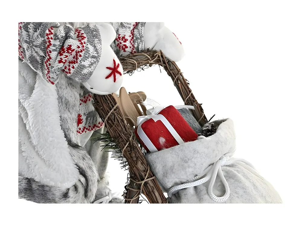 Adorno Natalício DKD Home Decor Pai Natal Cinzento Madeira 42 x 22 x 48 cm LANA DECO