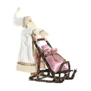 Figura Decorativa DKD Home Decor Pai Natal Natal Cinzento Cor de Rosa Madeira 42 x 22 x 50 cm LANA DECO